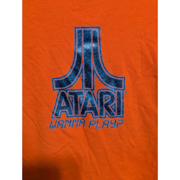 Vintage Y2K Changes Atari Wanna Play? Orange Kids T-Shirt Size Medium - Picture 2 of 7